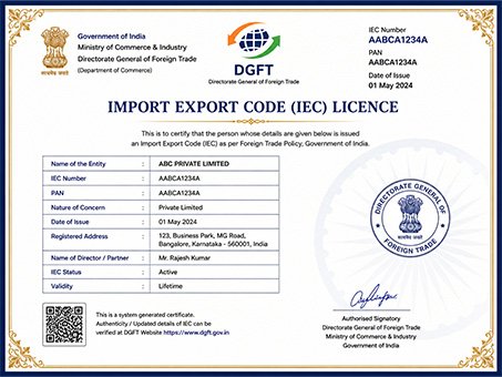 IMPORT EXPORT LICENCE Manufacturers in Delhi